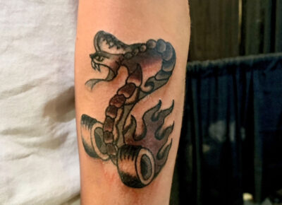 Hotrod snake tattoo